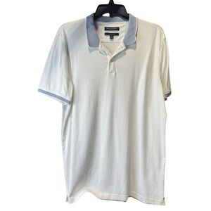 Banana Republic White Polo with Blue Trim